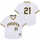 Men's Pittsburgh Pirates #21 Roberto Clemente White 1968 Throwback Jersey