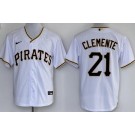 Men's Pittsburgh Pirates #21 Roberto Clemente White Cool Base Jersey