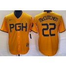Men's Pittsburgh Pirates #22 Andrew McCutchen Yellow 2023 City Connect Cool Base Jersey