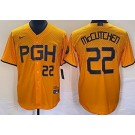 Men's Pittsburgh Pirates #22 Andrew McCutchen Yellow 2023 City Connect Player Number Cool Base Jersey