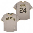 Men's Pittsburgh Pirates #24 Barry Bonds Gray Cooperstown Throwback Cool Base Jersey