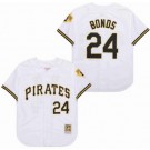 Men's Pittsburgh Pirates #24 Barry Bonds White Pirates Throwback Jersey