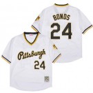 Men's Pittsburgh Pirates #24 Barry Bonds White Throwback Jersey