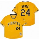 Men's Pittsburgh Pirates #24 Barry Bonds Yellow Throwback Jersey