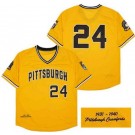 Men's Pittsburgh Pirates #24 Yellow 1931-1940 Throwback Jersey
