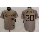Men's Pittsburgh Pirates #30 Paul Skenes Gray Alternate Player Numeb Team Logo Cool Base Jersey