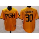Men's Pittsburgh Pirates #30 Paul Skenes Yellow City Connect Cool Base Jersey