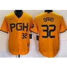 Men's Pittsburgh Pirates #32 Henry Davis Yellow 2023 City Connect Player Number Cool Base Jersey