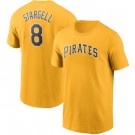 Men's Pittsburgh Pirates #8 Willie Stargell Yellow Printed T Shirt 112646