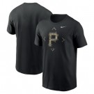 Men's Pittsburgh Pirates Black Camo Logo T Shirt