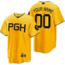 Men's Pittsburgh Pirates Customized Yellow City Connect Cool Base Jersey