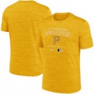 Men's Pittsburgh Pirates Yellow Logo Velocity Performance Practice T Shirt
