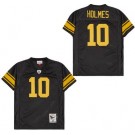 Men's Pittsburgh Steelers #10 Santonio Holmes Black Yellow Throwback Jersey