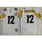 Men's Pittsburgh Steelers #12 Terry Bradshaw White 1982 Throwback Jersey