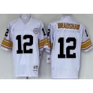 Men's Pittsburgh Steelers #12 Terry Bradshaw White Throwback Jersey