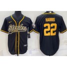 Men's Pittsburgh Steelers #22 Najee Harris Black Rush Baseball Jersey