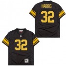 Men's Pittsburgh Steelers #32 Franco Harris Black Yellow 1975 Throwback Jersey