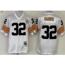 Men's Pittsburgh Steelers #32 Franco Harris White Throwback Jersey