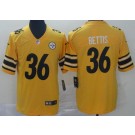 Men's Pittsburgh Steelers #36 Jerome Bettis Limited Yellow Inverted Vapor Untouchable Jersey