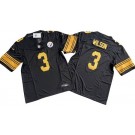 Men's Pittsburgh Steelers #3 Russell Wilson Limited Black Throwback FUSE Vapor Jersey