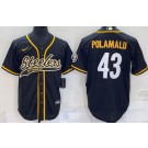 Men's Pittsburgh Steelers #43 Troy Polamalu Black Baseball Jersey