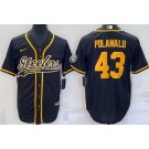 Men's Pittsburgh Steelers #43 Troy Polamalu Black Rush Baseball Jersey