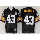 Men's Pittsburgh Steelers #43 Troy Polamalu Black Throwback Jersey