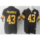 Men's Pittsburgh Steelers #43 Troy Polamalu Limited Black Rush Color Jersey