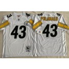 Men's Pittsburgh Steelers #43 Troy Polamalu White 2005 Throwback Jersey