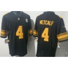 Men's Pittsburgh Steelers #4 DK Metcalf Limited Black Throwback FUSE Vapor Jersey