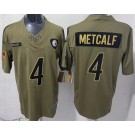 Men's Pittsburgh Steelers #4 DK Metcalf Limited Green 2025 Salute To Service Jersey