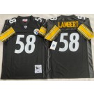 Men's Pittsburgh Steelers #58 Jack Lambert Black 1975 Throwback Jersey