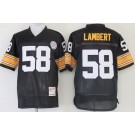 Men's Pittsburgh Steelers #58 Jack Lambert Black Throwback Jersey