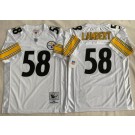 Men's Pittsburgh Steelers #58 Jack Lambert White 1975 Throwback Jersey