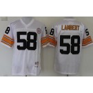 Men's Pittsburgh Steelers #58 Jack Lambert White Throwback Jersey