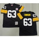 Men's Pittsburgh Steelers #63 Dermontti Dawson Black Throwback Jersey