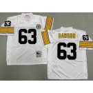 Men's Pittsburgh Steelers #63 Dermontti Dawson White Throwback Jersey