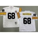 Men's Pittsburgh Steelers #68 LC Greenwood White 1978 Throwback Jersey