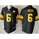 Men's Pittsburgh Steelers #6 Patrick Queen Limited Black Throwback Vapor Jersey