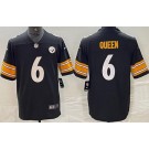Men's Pittsburgh Steelers #6 Patrick Queen Limited Black Vapor Jersey