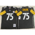 Men's Pittsburgh Steelers #75 Joe Greene Black 1975 Throwback Jersey