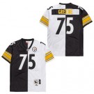 Men's Pittsburgh Steelers #75 Joe Greene Black White Split Throwback Jersey