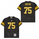 Men's Pittsburgh Steelers #75 Joe Greene Black Yellow 1975 Throwback Jersey