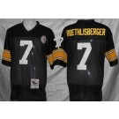 Men's Pittsburgh Steelers #7 Ben Roethlisberger Black Throwback Jersey