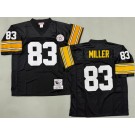 Men's Pittsburgh Steelers #83 Heath Miller Black Throwback Jersey