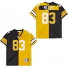 Men's Pittsburgh Steelers #83 Heath Miller Black Yellow Split Throwback Jersey