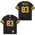 Men's Pittsburgh Steelers #83 Heath Miller Black Yellow Throwback Jersey