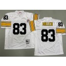 Men's Pittsburgh Steelers #83 Heath Miller White Throwback Jersey
