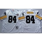 Men's Pittsburgh Steelers #84 Antonio Brown White Throwback Jersey