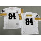 Men's Pittsburgh Steelers #84 Antonio Brown White Throwback Jersey